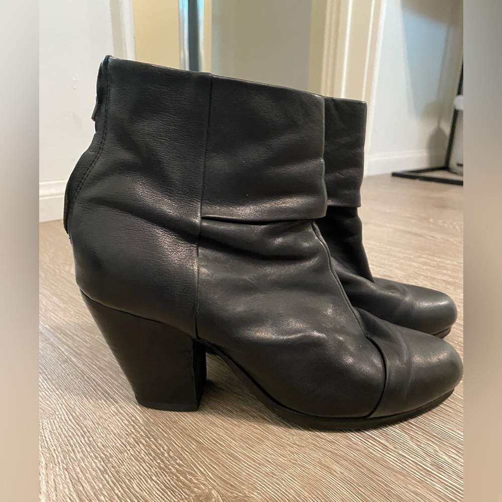 Rag & Bone Newbury Black Leather Boots size EU 39 US 9